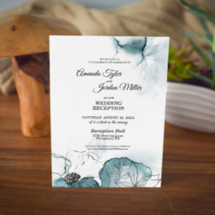 Invitation Réception de mariage avec esquisse aquarelle sarce