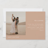 Invitation Réception de mariage avec évasion en Beige Moderne (Devant)