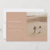 Invitation Réception de mariage avec évasion en Beige Moderne (Dos)