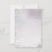 Invitation Réception de mariage avec feuille d'argent violet  (Dos)