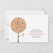 Invitation Réception de mariage avec feuilles d'automne sur a (Devant)