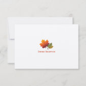 Invitation Réception de mariage avec feuilles d'automne sur a (Dos)