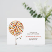 Invitation Réception de mariage avec feuilles d'automne sur a (Debout devant)