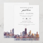 Invitation Réception de mariage avec fuite à Chicago (Devant / Derrière)