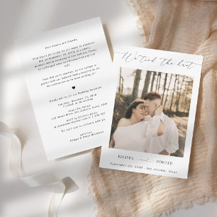 Invitation Réception de mariage avec fuite amoureuse et écrit