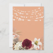 Invitation Réception de mariage avec fuite florale (Dos)