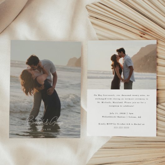 Invitation Réception de mariage avec fuite photo 2-Modern Scr
