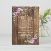 Invitation Réception de Mariage avec Guirlande de Fleurs Rust (Debout devant)