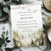 Invitation Réception de mariage avec guirlandes lumineuses en