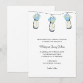 Invitation Réception de mariage avec Hydrangea et pot Mason (Devant / Derrière)