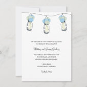 Invitation Réception de mariage avec Hydrangea et pot Mason (Devant)
