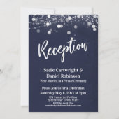 Invitation Réception de mariage avec Navy et lumières texturé (Devant)
