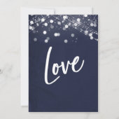 Invitation Réception de mariage avec Navy et lumières texturé (Dos)