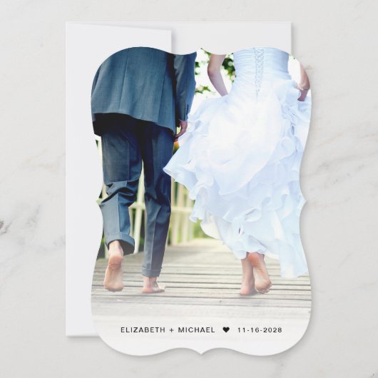 Invitation Réception de mariage avec photo de fuite amoureuse (Dos)