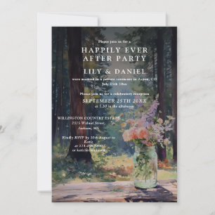 Invitation Réception de mariage avec photo florale de la forê