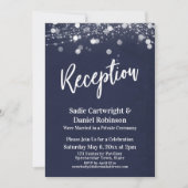 Invitation Réception de mariage avec texture Navy et lumières (Devant)