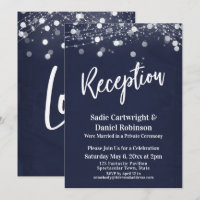 Réception de mariage avec texture Navy et lumières