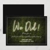 Invitation Réception de mariage avec un buis néon blanc (Devant / Derrière)