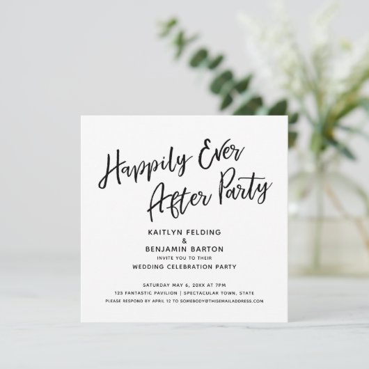 Invitation Réception de mariage avec un script pour une soiré (Debout devant)