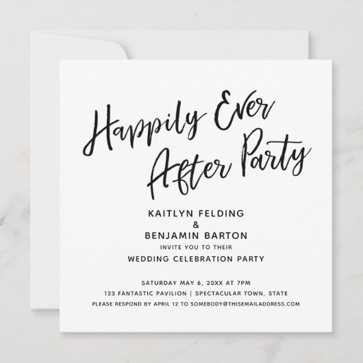 Invitation Réception de mariage avec un script pour une soiré (Devant)