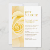 Invitation Réception de mariage avec une rose jaune mariée (Devant)