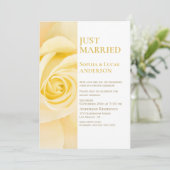 Invitation Réception de mariage avec une rose jaune mariée (Debout devant)
