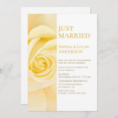 Invitation Réception de mariage avec une rose jaune mariée (Devant / Derrière)