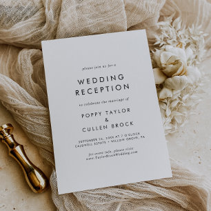 Invitation Réception de mariage avec une typographie chic