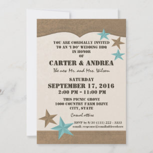 Invitation Réception de mariage BBQ Western