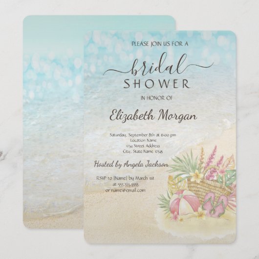 Invitation Réception de mariage Beach Relax (Devant / Derrière)