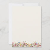 Invitation Réception de mariage beige dans une prairie fleuri (Dos)