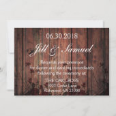 Invitation Réception de mariage Belle Faux Bois et dentelle (Devant)