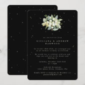 Invitation Réception de mariage Black Snowberry + Eucalyptus (Devant / Derrière)