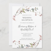 Invitation Réception de mariage blanc chic botanique de fêtes (Devant)