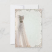 Invitation Réception de mariage blanc élégant, robe de mariée (Dos)