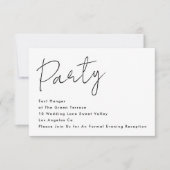 Invitation Réception de mariage blanc noir moderne sur mesure (Devant)