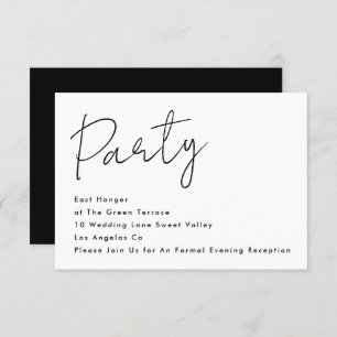 Invitation Réception de mariage blanc noir moderne sur mesure