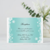 Invitation Réception de mariage bleu clair et blanc flocon de (Debout devant)