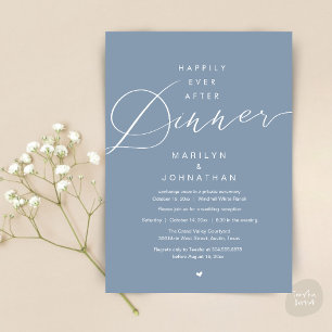 Invitation Réception de mariage bleu de conte de fées après d