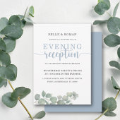 Invitation Réception de mariage bleu Eucalyptus rustique