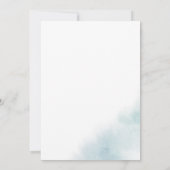 Invitation Réception de mariage bleu | Lavis à l'aquarelle (Dos)