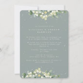 Invitation Réception de mariage Blue-Green Snowberry+Eucalypt (Devant)