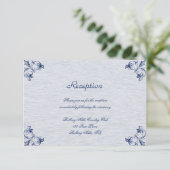 Invitation Réception de mariage Blue Vintage Elegance (Debout devant)