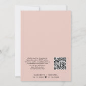 Invitation Réception de mariage blush minimal moderne QR Code (Dos)