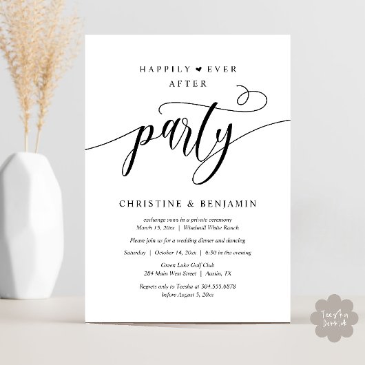Invitation Réception de mariage bohème moderne et joyeuse