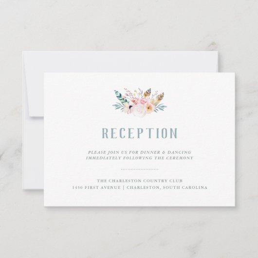 Invitation Réception de mariage bohème rustique (Devant)