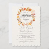 Invitation Réception de mariage Bohème Rustique Floral Automn (Devant)