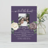 Invitation Réception de mariage bohème violet (Debout devant)