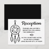 Invitation Réception de mariage Boho Attrape-rêves Noir Blanc (Devant / Derrière)