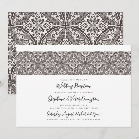 Invitation Réception de mariage Boho Medallion (Devant / Derrière)